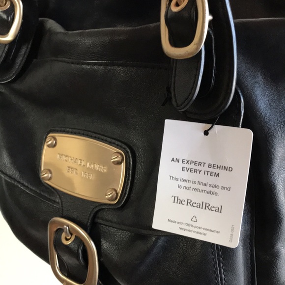 Michael Kors tote extra large Black leather gorgeous 2 top handle bag zip close - Picture 3 of 16